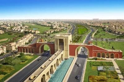 Modern Madinaty streetscape with residential buildings
